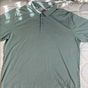 Green and Black Patterned Polo Shirt